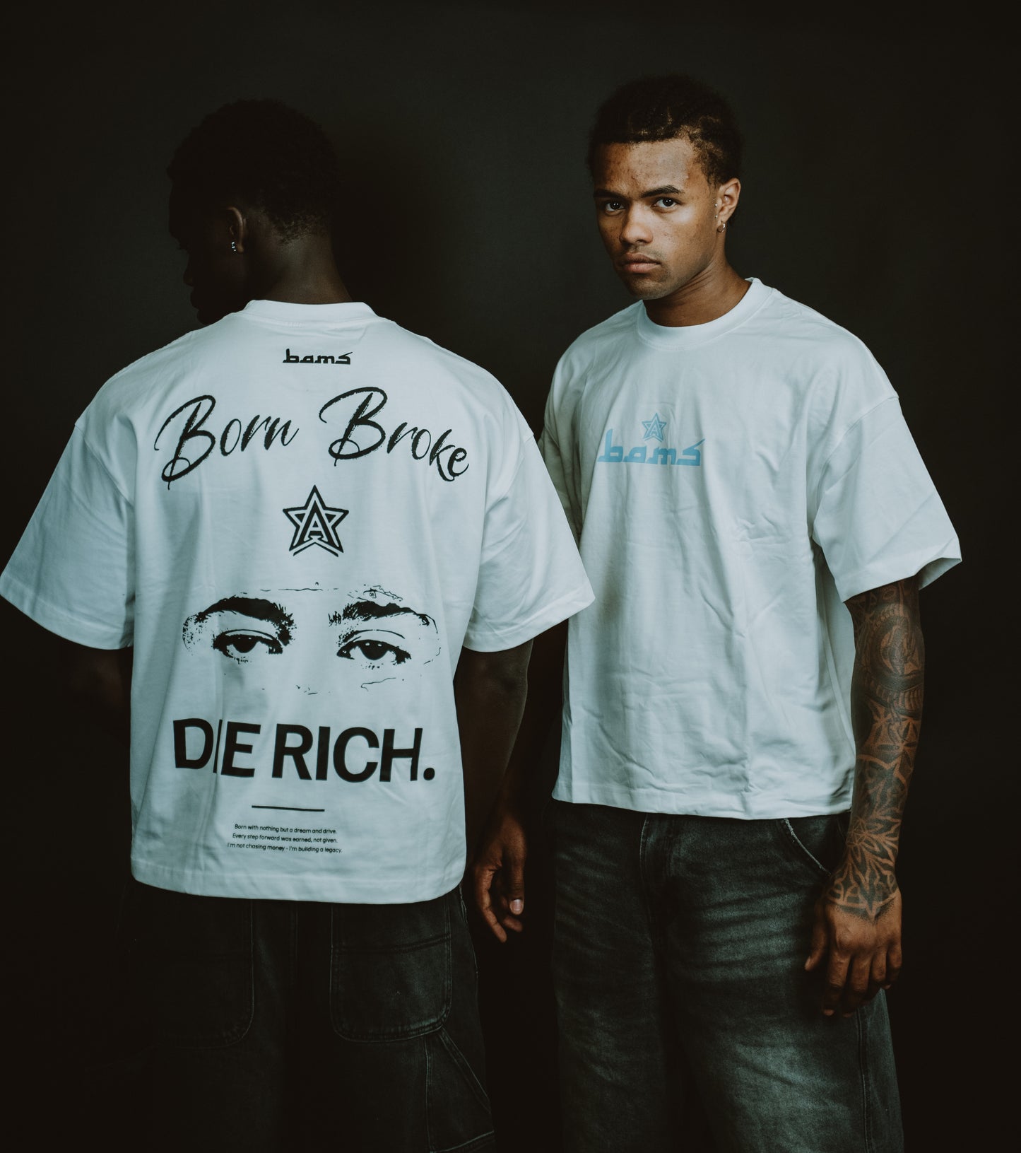 T-shirt Boxy Fit “Born Broke, Die Rich”