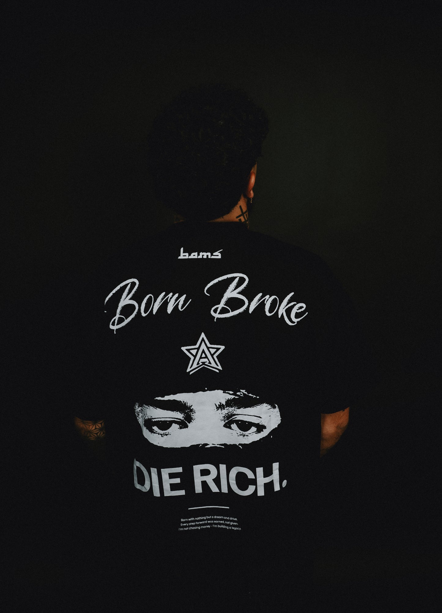 T-shirt Boxy Fit “Born Broke, Die Rich”